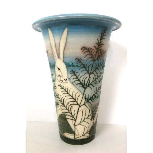 315 - A Dennis Chinaworks vase, decorated a rabbit, 16 cm high