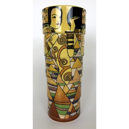 335 - A limited edition Dennis Chinaworks vase, decorated in the manner of Gustav Klimt, 24 cm high