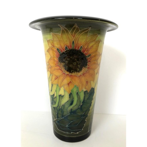 311 - A Dennis Chinaworks vase, decorated sunflowers, 16 cm high