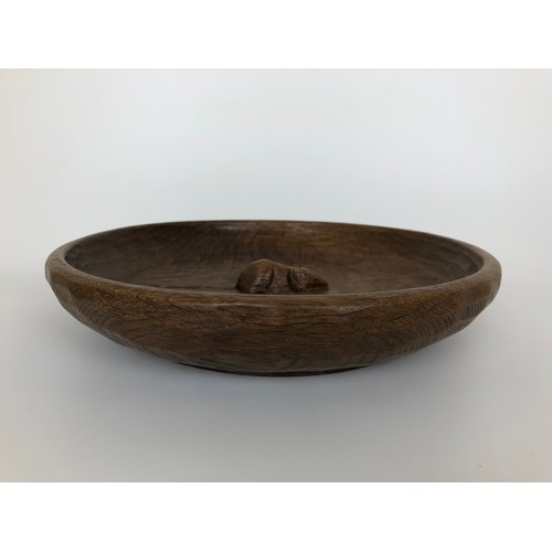 392 - A Robert Mouseman Thompson oak bowl, 28 cm diameter