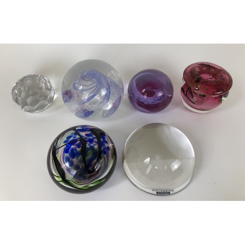 440 - Six glass paperweights