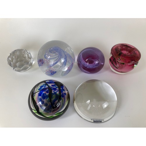 440 - Six glass paperweights