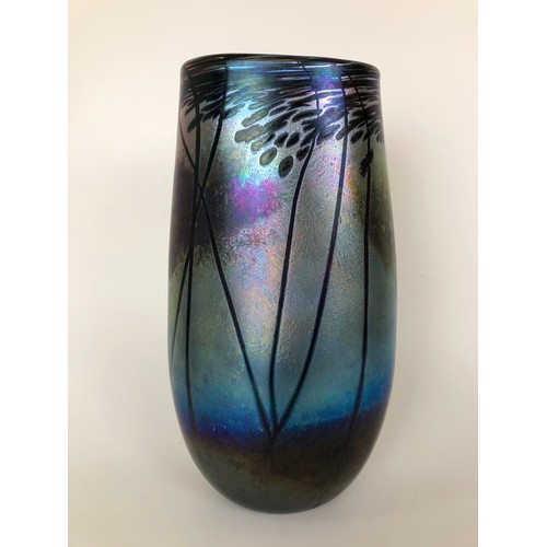 444 - An Isle of Wight glass vase, 29 cm high