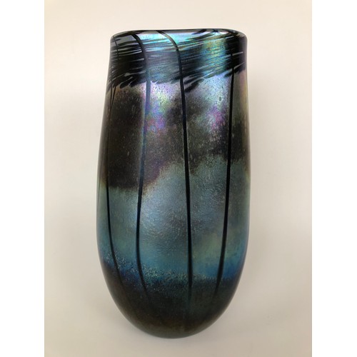 444 - An Isle of Wight glass vase, 29 cm high