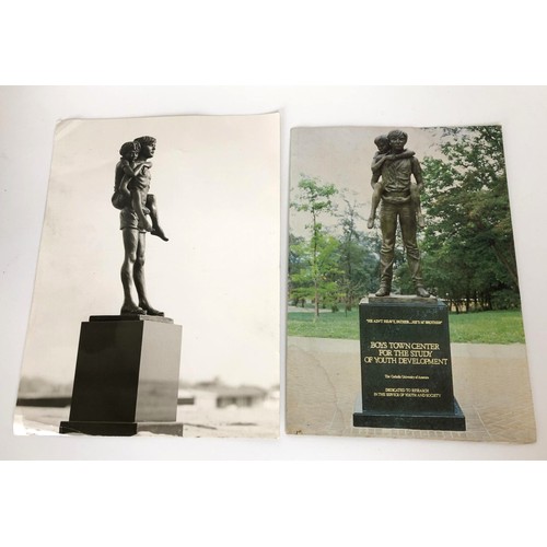 428 - An Enzo Plazzotta bronze group, Boy's Town Monument, limited edition no. 3/9, on a marble base, 62 c... 