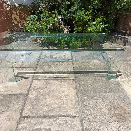 470 - A 20th century glass coffee table, the top 121 x 68 cm