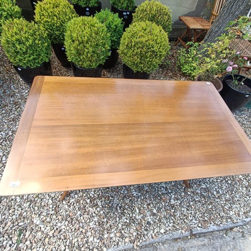 501 - A 1970s teak dining table, the top 138 x 176 cm