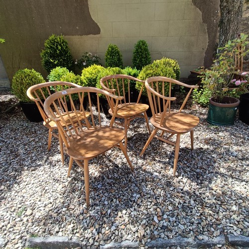 484 - A set of four Ercol light elm armchairs (4)