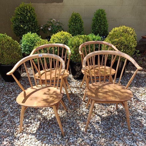 484 - A set of four Ercol light elm armchairs (4)