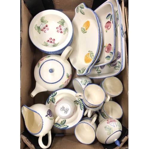 451 - Assorted Poole Pottery dinnerwares, decorated fruit (2 boxes)