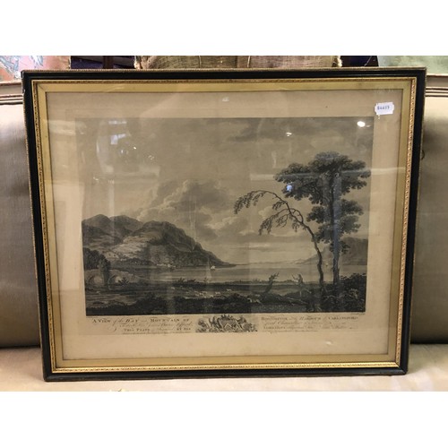700 - A 19th century print, a View of Carlingford Harbour, and its pair, a View of the Bay and Mountain, 4... 