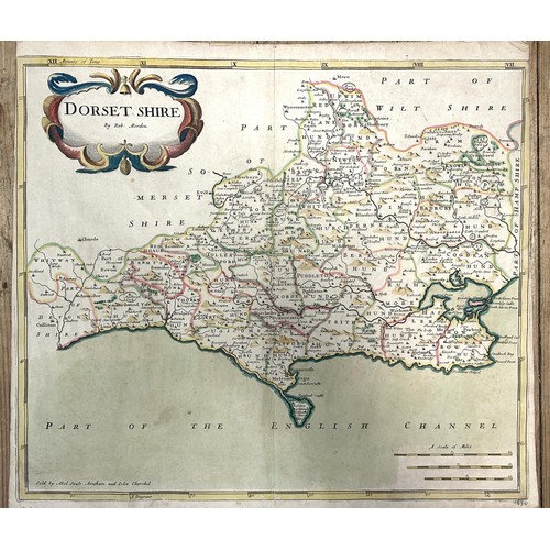 723 - A tinted map of the coast of Dorsetshire, from Handfast Point, to the Isle of Portland, 27 x 59 cm, ... 