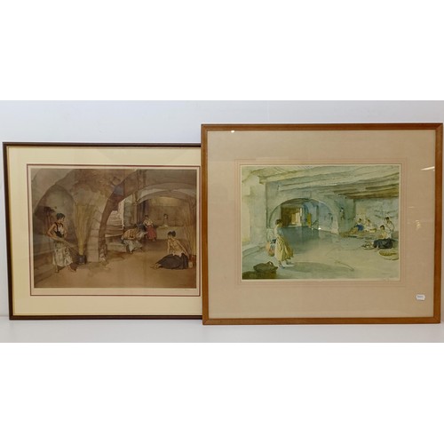 601 - William Russell Flint, women in an archway, limited edition print, signed in pencil, 49 x 64 cm, wom... 