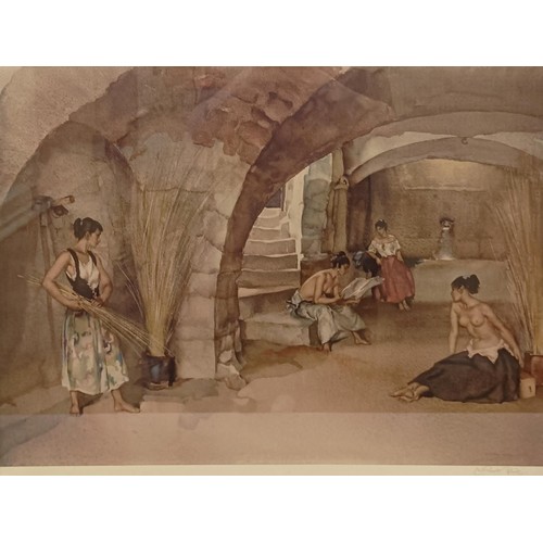 601 - William Russell Flint, women in an archway, limited edition print, signed in pencil, 49 x 64 cm, wom... 