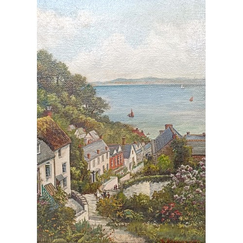 620 - R Keysen, Clovelly, oil on canvas, signed, 24 x 27, and its pair (2)