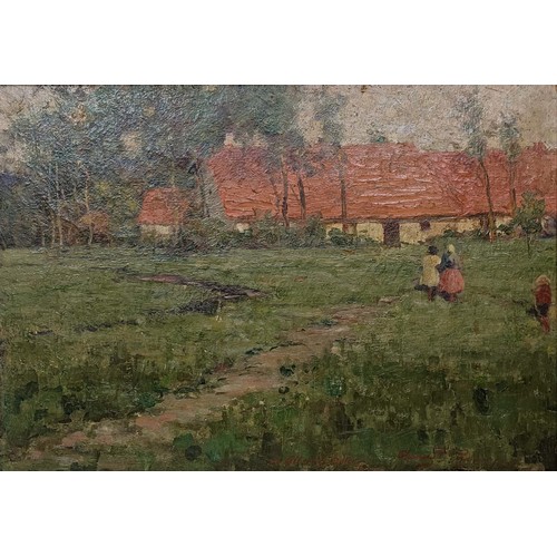 621 - Junior Elbert Cotes, oil on canvas, signed and dated 1906, 32 x 45 cm