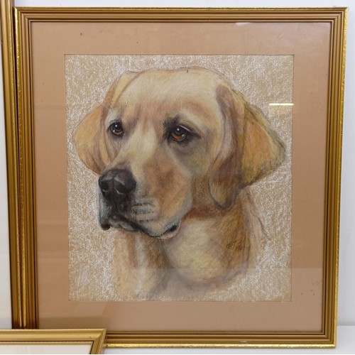 644 - English school, two dalmatians, pastel, monogrammed OCM dated 1981, 53 x 57 cm, a hound, pastel, 37 ... 