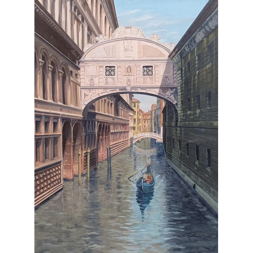 659 - 20th century, Venice, oil on board, 62 x 45 cm