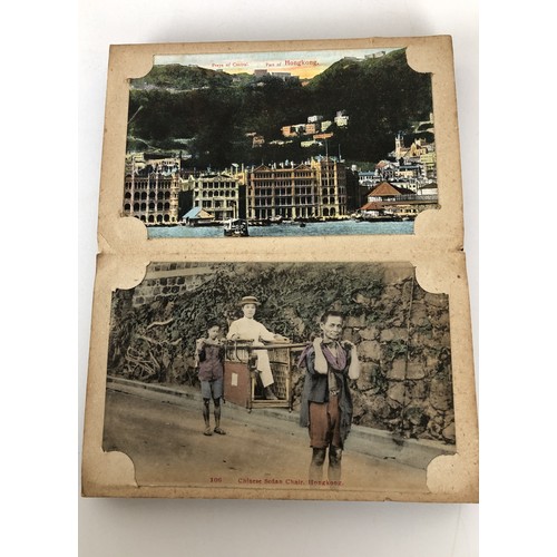 1274 - An interesting early 20th century postcard album, with various views of old Hong Kong, and a smaller... 