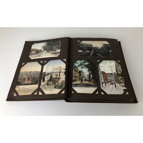 1274 - An interesting early 20th century postcard album, with various views of old Hong Kong, and a smaller... 