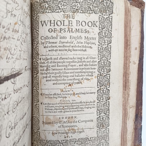 737 - A book of prayer, bound with The Whole Book of Psalms, corrected into English by Thomas Sternhold, J... 