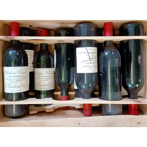 1543 - Ten bottles of Chateau Cissac, Haut Medoc, 1983, in own wooden case