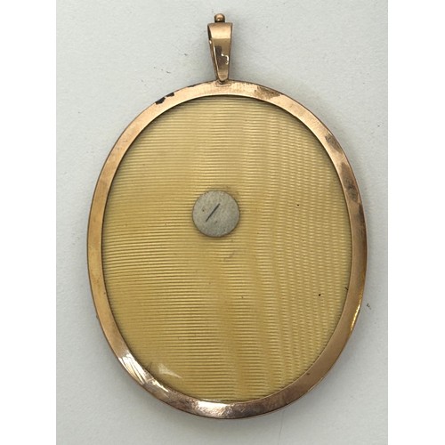 674E - English school, an oval portrait miniature of a bearded gentleman, in a yellow metal frame, 8 x 6 cm... 