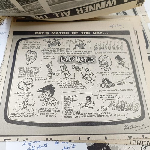 1295 - An Evening Post Match Of The Day, 7th December 1934, cartoon, pen and ink, signed Pat Adams, 29 x 36... 