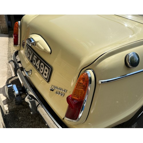 54 - 1964 Wolseley 1500<br />Registration number AGV 549B<br />Chassis Number WHS230219<br />Engine Numbe...