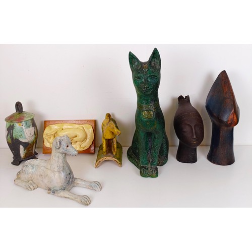 1214 - A ridge tile in the form of a horse, and assorted other items (8)