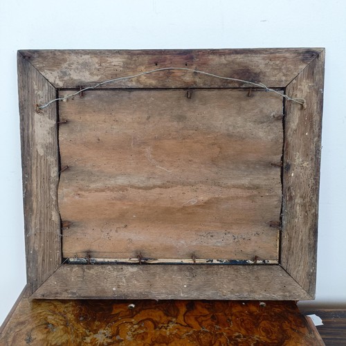 1232 - A vintage Bass pub wall mirror, 30 x 33 cm, a writing box, and a walnut chest, having two drawers (3... 