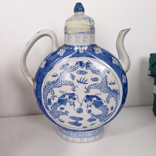 1234 - ***Withdrawn*** A Chinese blue and white teapot, assorted ceramics and other items (box)