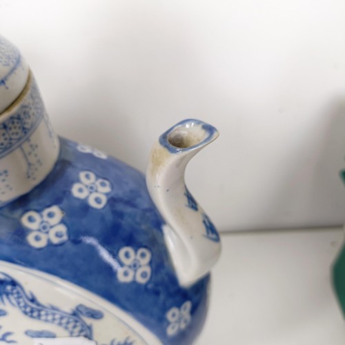 1234 - ***Withdrawn*** A Chinese blue and white teapot, assorted ceramics and other items (box)