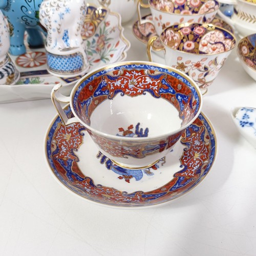 1243 - A 19th century Staffordshire sucrier, assorted cups, saucers and other ceramics (box)