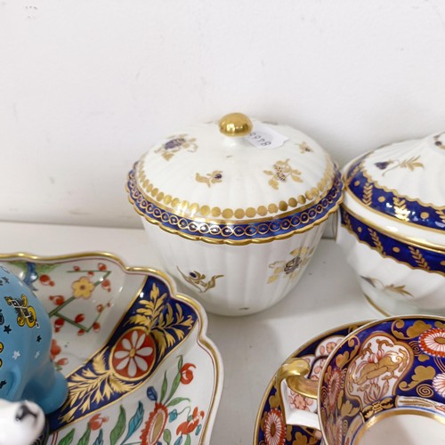 1243 - A 19th century Staffordshire sucrier, assorted cups, saucers and other ceramics (box)