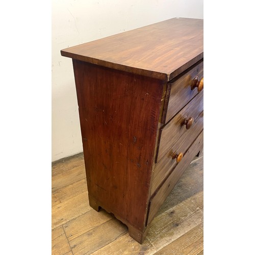 1369 - A 19th century mahogany chest, having two short and three long drawers, 105 cm wide