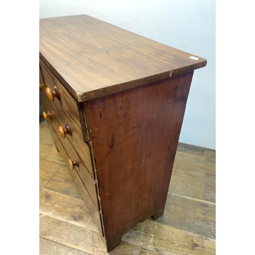 1369 - A 19th century mahogany chest, having two short and three long drawers, 105 cm wide