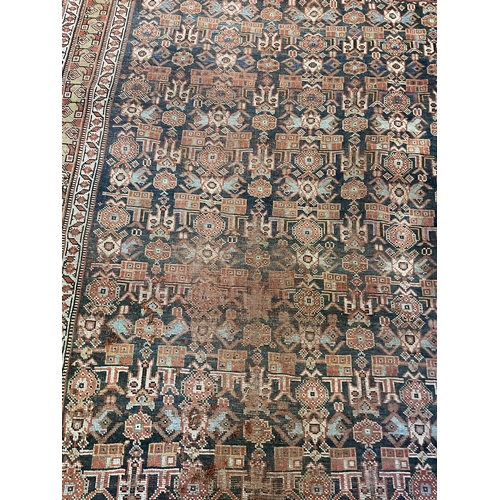 1503 - A Persian blue ground rug, 161 x 138 cm, a red ground prayer mat, 131 x 124 cm