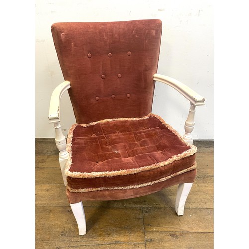 1379 - A mahogany armchair, a walnut framed armchair, a tub chair, a pair of single chairs, a tub chair uph... 