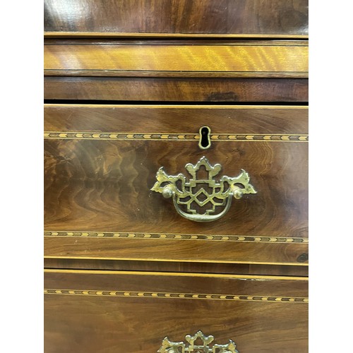 1401 - A Edwardian inlaid mahogany compactum, 220 cm high x 230 cm wide