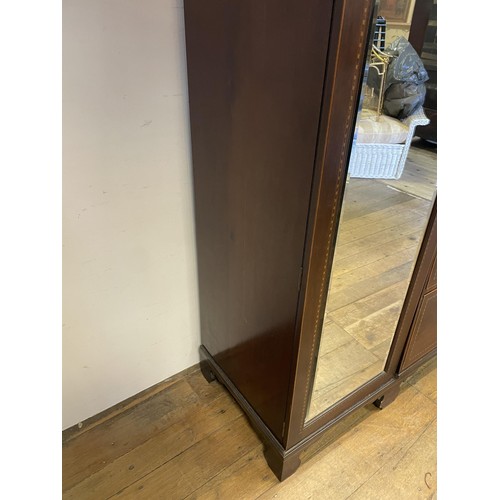 1401 - A Edwardian inlaid mahogany compactum, 220 cm high x 230 cm wide