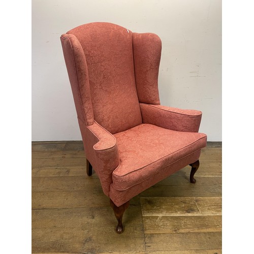 1376 - A George III style wingback armchair