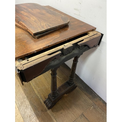 1475 - A 19th century rosewood sofa table, in need of restoration, 90 cm wide