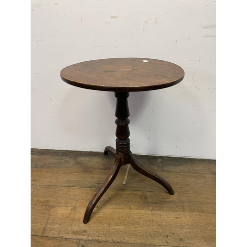 1406 - A wine table, 48 cm diameter, another, 43 cm diameter, and a folding three panel screen (3)