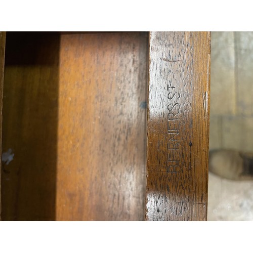 1477 - A mahogany pedestal desk, having a nine drawers, stamped Howard & Son, 125 cm