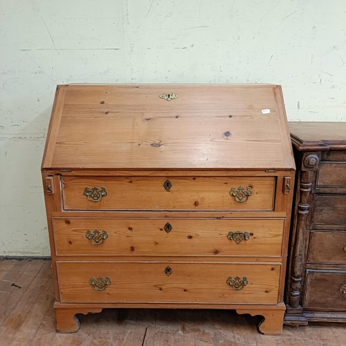 1463 - A walnut sideboard, 145 cm wide, a pine bureau, and a corner cabinet (3)