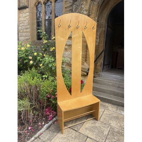 1454 - Four wicker chairs, a modern hallstand, a bookcase and a tin lock box (7)