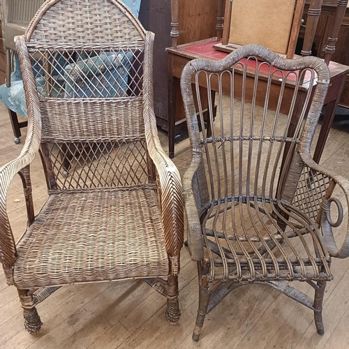 1531 - A pair of wicker chairs and two other wicker chairs (4)