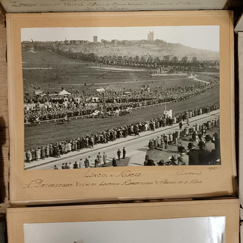 1331 - A vintage racing photograph, of the Newmarket Handicap, 23 x 29 cm, and assorted other vintage racin... 