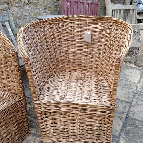 1489 - A wicker garden settee, of small proportions, made by Eddie Barnard of Boroughbridge, and a matching... 